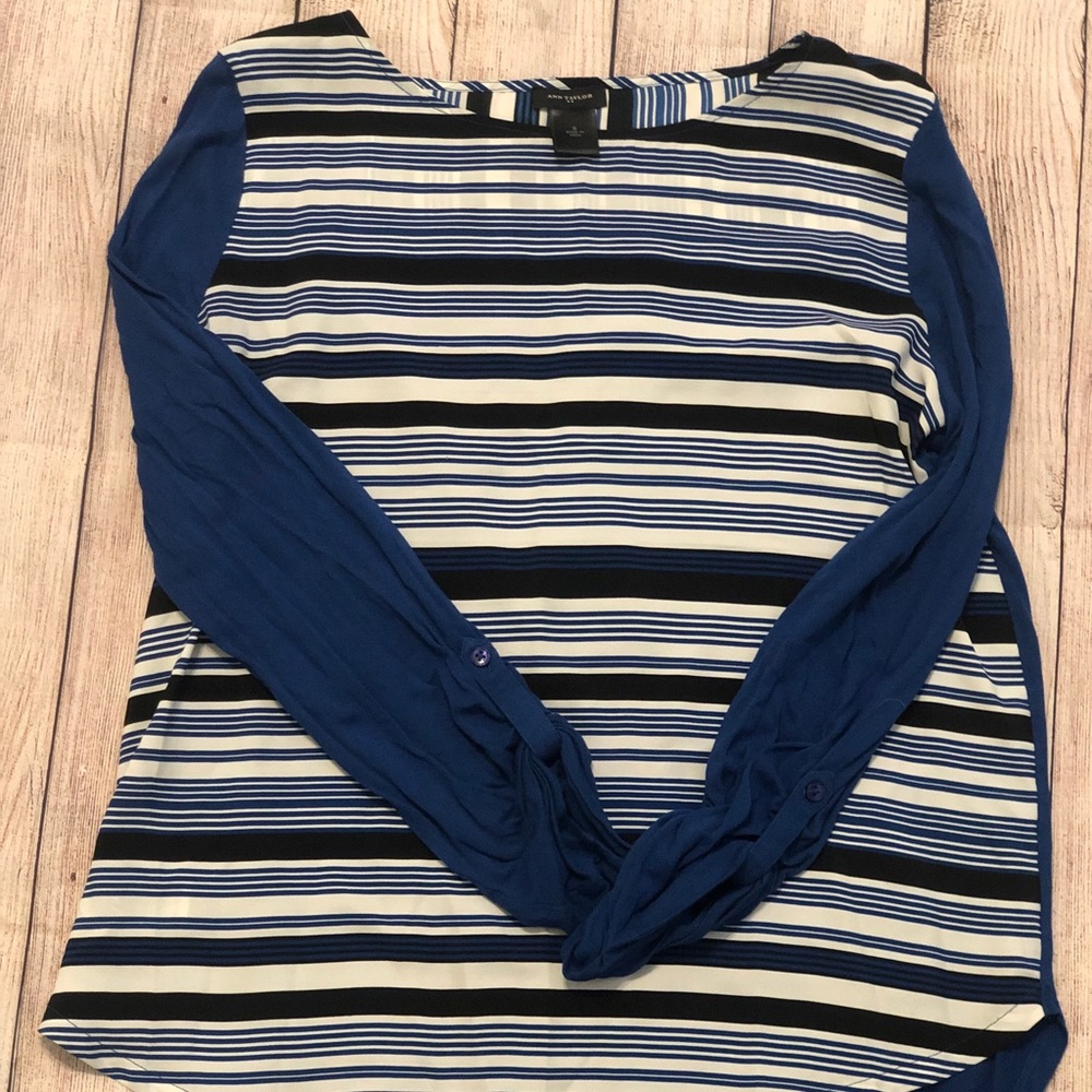 Ann Taylor blue stripped blouse